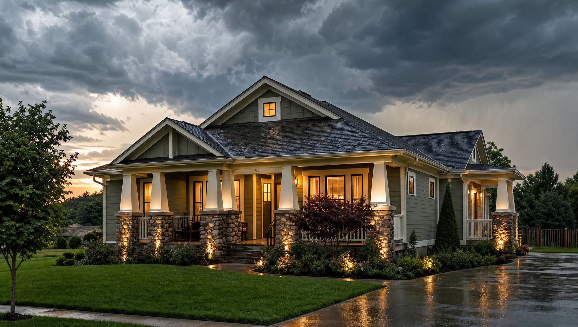 Charlotte craftsman home built for Carolina weather and storm conditions