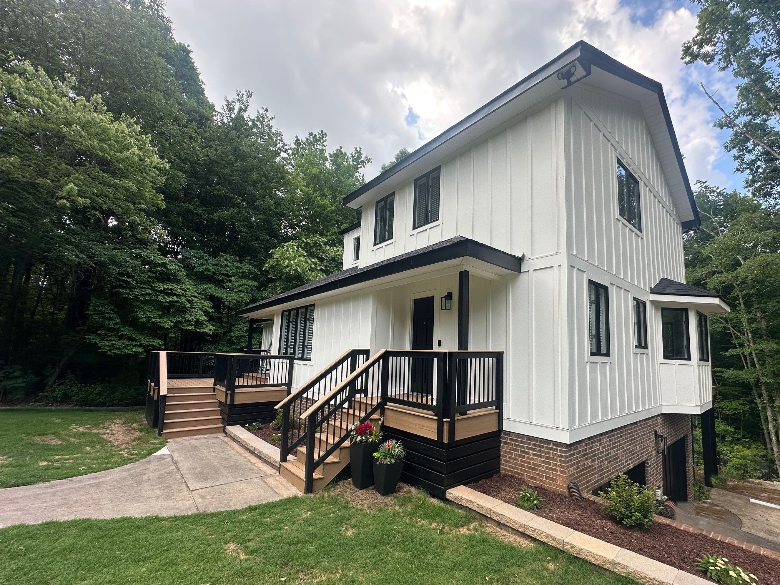 James Hardie board and batten siding installed by Top Flight Contracting on a Charlotte area home